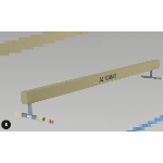 Balance Beam - Junior- Carpeted, with 250mm high legs