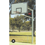 Basketball B/board, 1 Upright & Socket, Fxd, Max C/lever-2400mm
