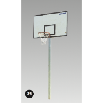 Basketball Backboard - Single Upright with Socket, No Cantilever
