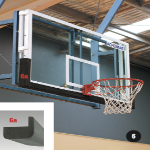 Basketball Glass Backboard and Frame with Snap-Down Ring